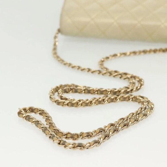 CHANEL Matelasse Chain Wallet Shoulder Bag Lamb Skin Gold Tone CC Auth 137 - Picture 5 of 16